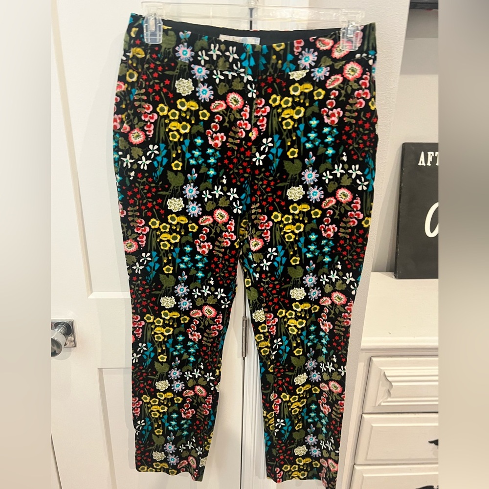 Boden Velvet Floral Pants
